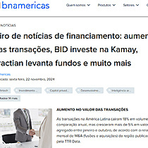 Giro de notcias de financiamento: aumento nas transaes, BID investe na Kamay, Tractian levanta fundos e muito mais